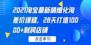 2021淘宝精细化淘差价课程，28天打造10000 利润店铺-吾爱学吧