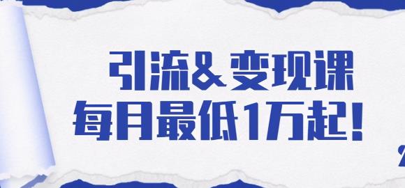 叁心笔记引流变现课_分享一整套流量方法以及各个渠道收入每月最低1万起-吾爱学吧