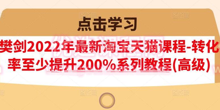 樊剑2022年最新淘宝天猫直通车高转化率课程-吾爱学吧