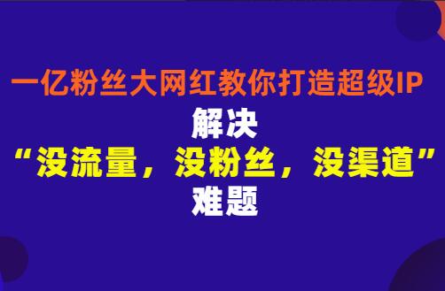 大胃mini+张沫凡教你打造超级IP，人设打造经营粉丝数量快速飙升-吾爱学吧