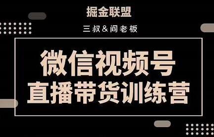 掘金联盟·三叔/阎老板：视频号直播带货训练营7月新课（原价3980）-吾爱学吧