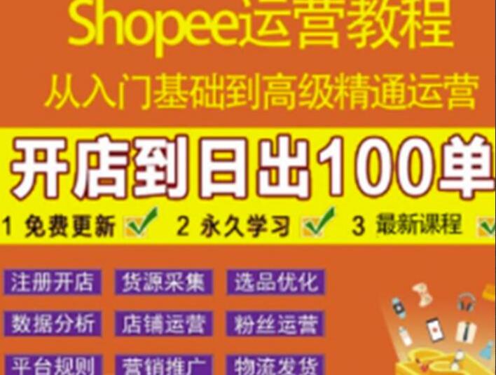 shopee运营新手入门全套教程（141GB）-吾爱学吧