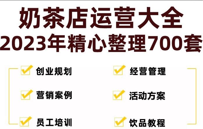 奶茶店开店计划方案资料全套（带流程）-吾爱学吧