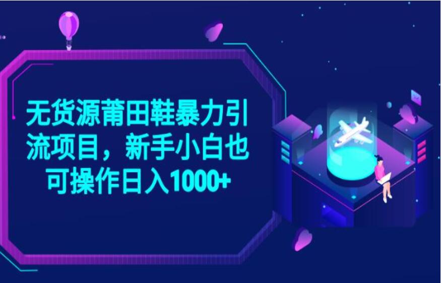 无货源莆田鞋暴力引流项目教程，新手小白也可实操日入1000+【揭秘】-吾爱学吧