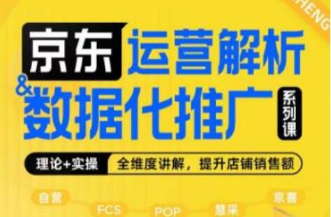 京东运营解析与数据化推广课程，全维度讲解京东运营逻辑+数据化推广提升店铺销售额-吾爱学吧