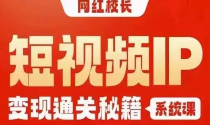 网红校长·短视频IP变现通关秘籍（产品篇+短视频篇+商业篇+私域篇+直播篇）-吾爱学吧