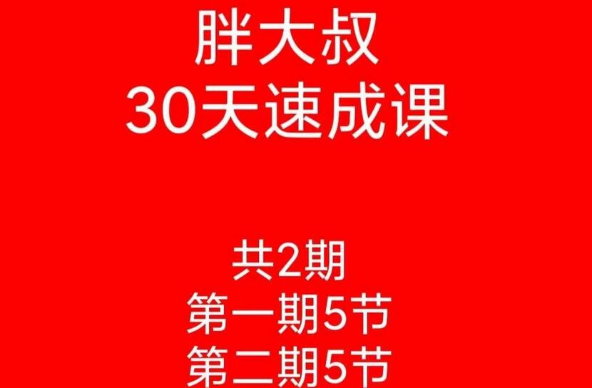 游资胖大叔·绝密炒股30天速成班课程（第一期+第二期）-吾爱学吧