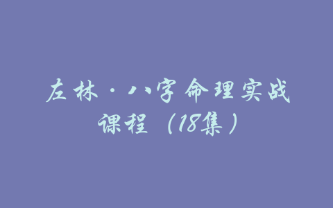 左林·八字命理实战课程（18集）-吾爱学吧