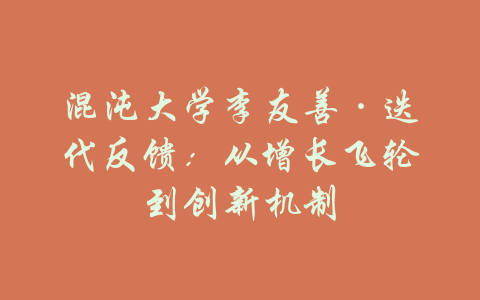 混沌大学李友善·迭代反馈：从增长飞轮到创新机制-吾爱学吧