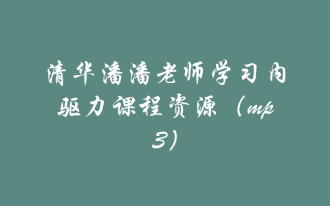 清华潘潘老师学习内驱力课程资源（mp3）-吾爱学吧