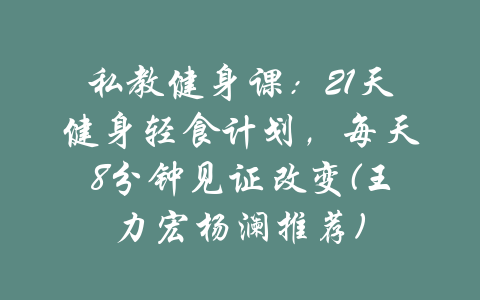 私教健身课：21天健身轻食计划，每天8分钟见证改变(王力宏杨澜推荐)-吾爱学吧