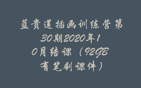 蓝贵莲插画训练营第30期2020年10月结课（92GB有笔刷课件）-吾爱学吧