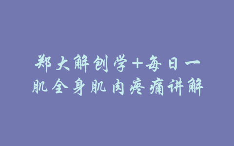 郑大解刨学+每日一肌全身肌肉疼痛讲解-吾爱学吧