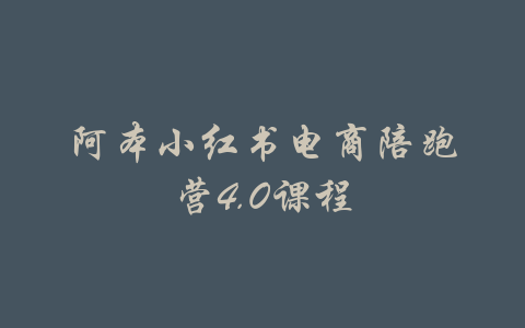 阿本小红书电商陪跑营4.0课程-吾爱学吧