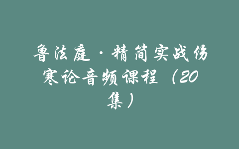 鲁法庭·精简实战伤寒论音频课程（20集）-吾爱学吧