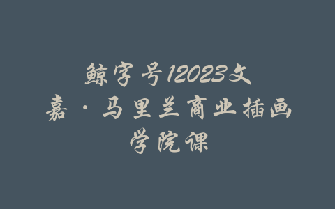 鲸字号12023文嘉·马里兰商业插画学院课-吾爱学吧