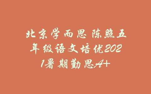 北京学而思 陈照五年级语文培优2021暑期勤思A+-吾爱学吧