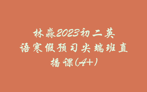 林淼2023初二英语寒假预习尖端班直播课(A+)-吾爱学吧