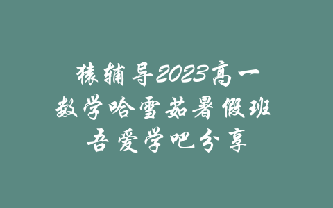 猿辅导2023高一数学哈雪茹暑假班 吾爱学吧分享-吾爱学吧