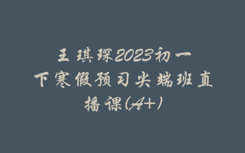 王琪琛2023初一下寒假预习尖端班直播课(A+)-吾爱学吧