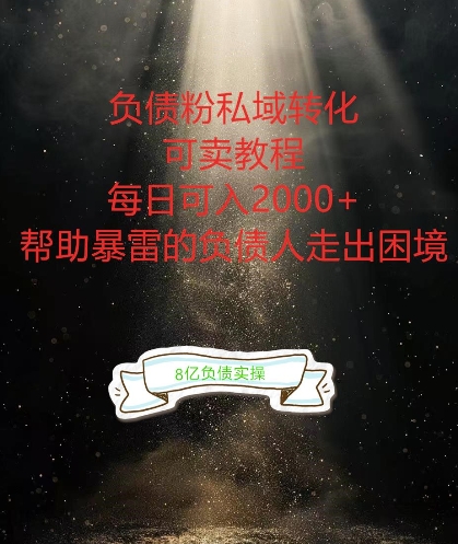 负债粉掘金计划，帮助负债者解决问题，债务规划，债务重组，最好的变现方式-吾爱学吧