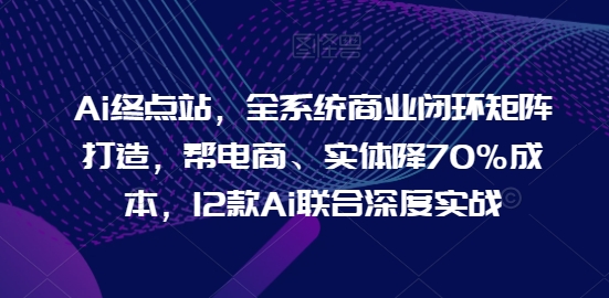 Ai终点站，全系统商业闭环矩阵打造，帮电商、实体降70%成本，12款Ai联合深度实战【0906更新】-吾爱学吧