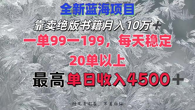 （12512期）靠卖绝版书籍月入10W+,一单99-199，一天平均20单以上，最高收益日入4500+-吾爱学吧