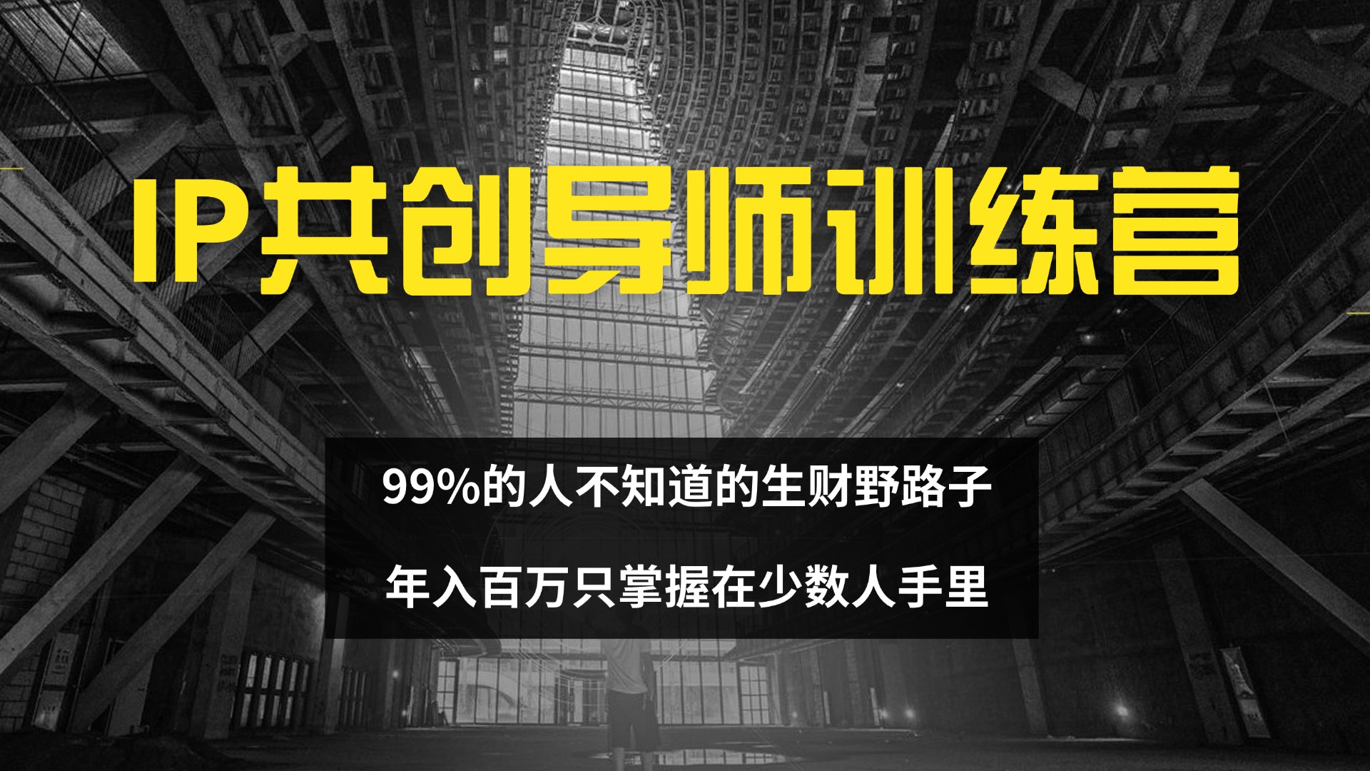 （12504期）IP共创导师训练营 99%的人不知道的生财野路子 只掌握在少数人手里-吾爱学吧