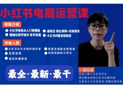 小红书电商从入门到精通 理论+实战全教程-刘富楠-吾爱学吧